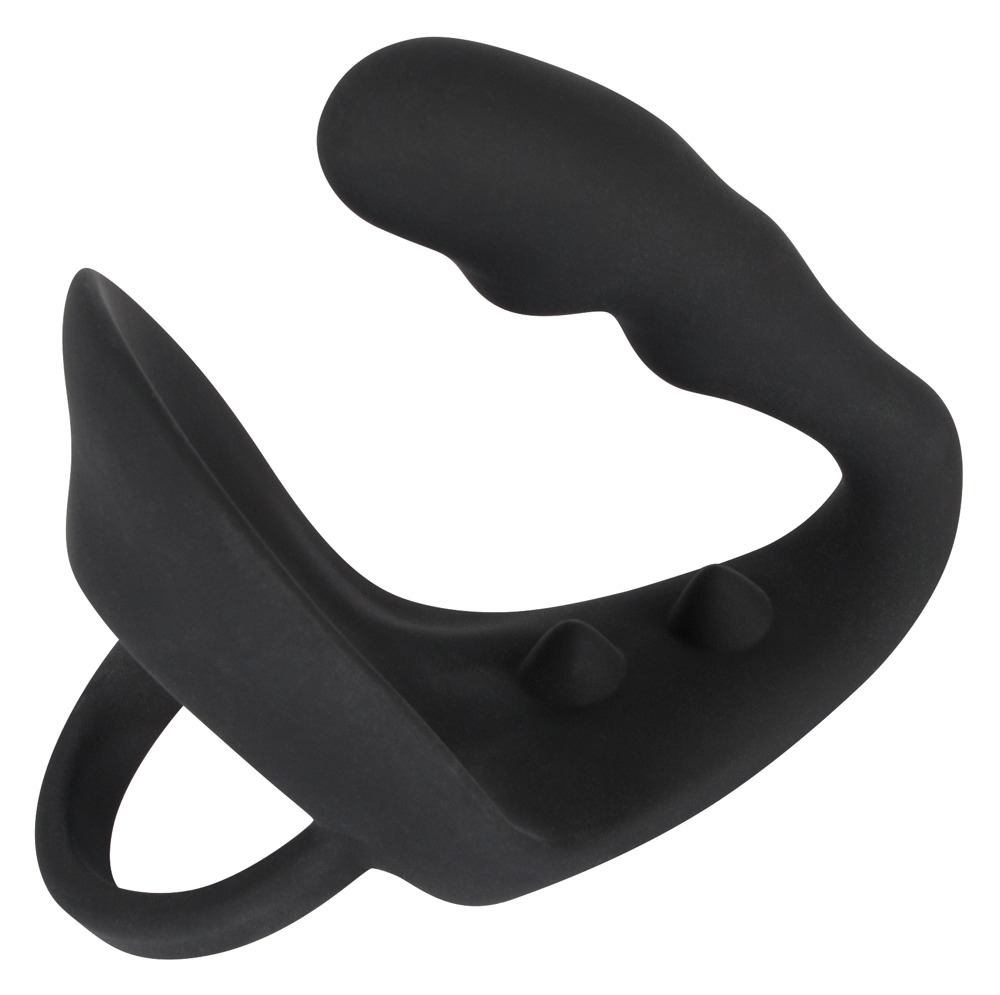 Black Velvets Inel pentru Penis cu Dop Anal și Stimulator Perineal - imagine 4