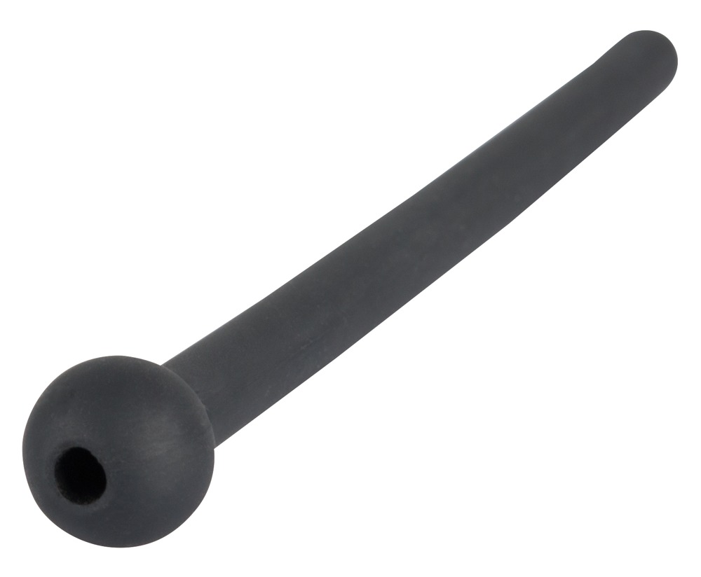 Piss Play Penis Dop Negru Dilatator Uretral din Silicon 11.8 cm - imagine 3