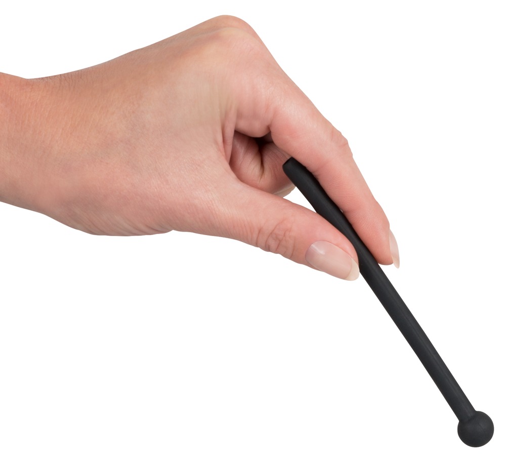 Piss Play Penis Dop Negru Dilatator Uretral din Silicon 11.8 cm - imagine 7