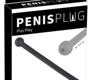 Piss Play Penis Dop Negru Dilatator Uretral din Silicon 11.8 cm