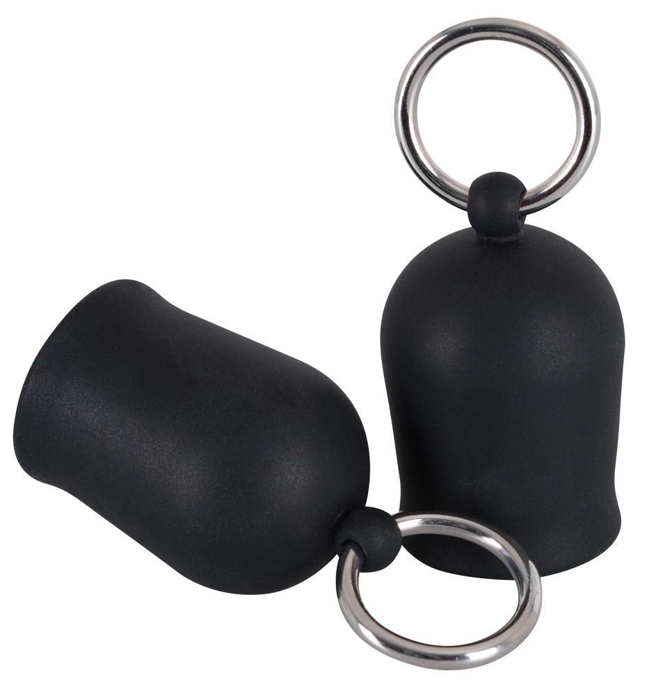 Pompe pentru Sfârcuri Negre cu Vacum și Inele Metalice Set 2 Bucăți - imagine 2