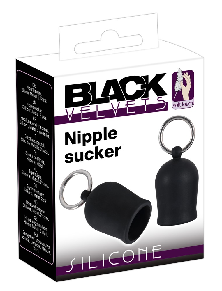 Pompe pentru Sfârcuri Negre cu Vacum și Inele Metalice Set 2 Bucăți
