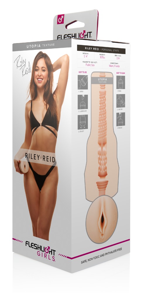 Fleshlight Riley Reid Utopia Masturbator cu Textură Punctată și Striată