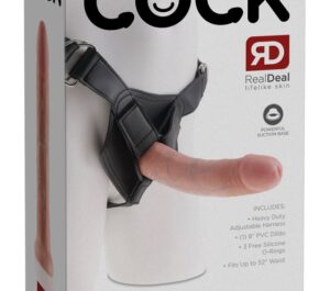 King Cock Strap-On 8" Set cu Ham Reglabil și Dildo Realist Detașabil, 20,3 cm