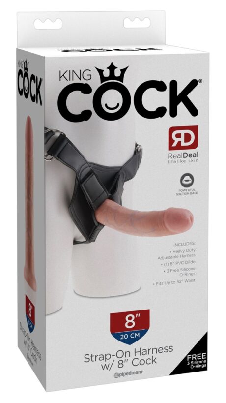 King Cock Curea-On 8 Inch – Ham Reglabil cu Dildo Detașabil 20,3 cm