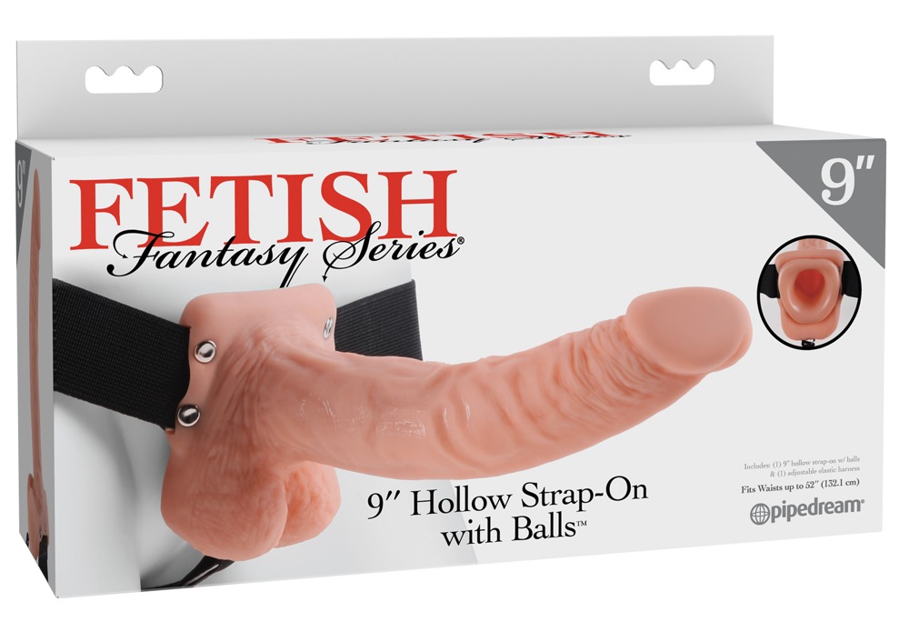 Fetish Fantasy 9 Inch Dildo Strap-On Gol la Interior cu Ham Elastic