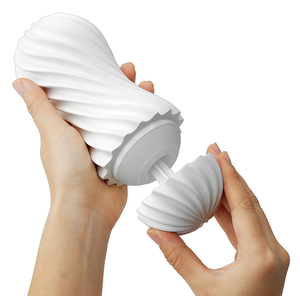 Tenga Flex Silky Alb Masturbator Reutilizabil cu Vacum și Suport de Uscare - imagine 3