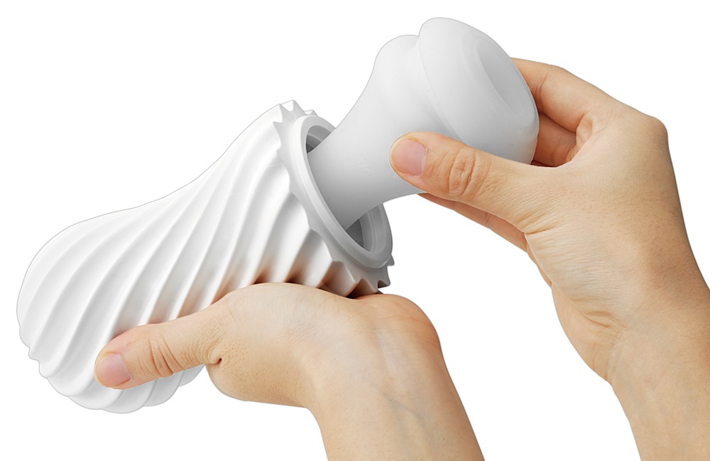 Tenga Flex Silky Alb Masturbator Reutilizabil cu Vacum și Suport de Uscare - imagine 4