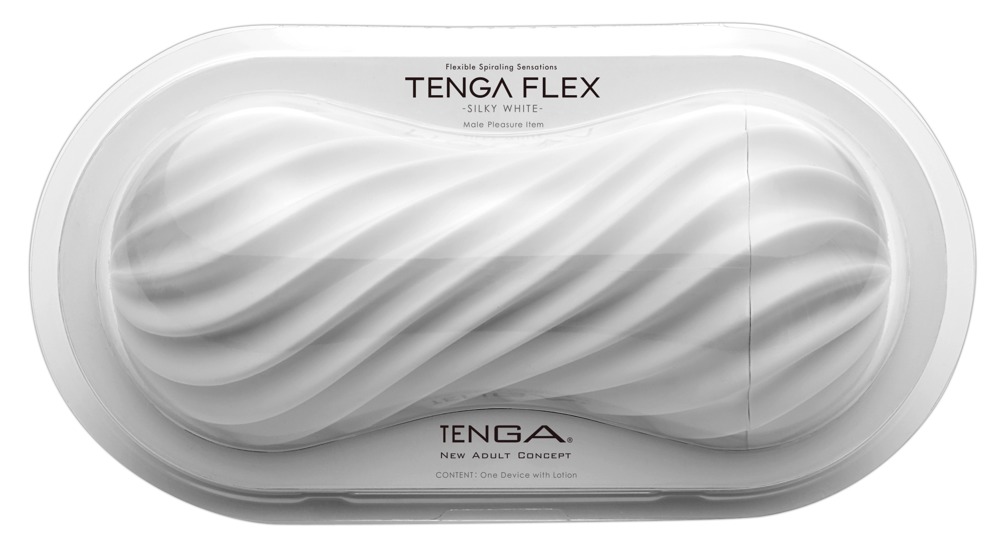 Tenga Flex Silky Alb Masturbator Reutilizabil cu Vacum și Suport de Uscare