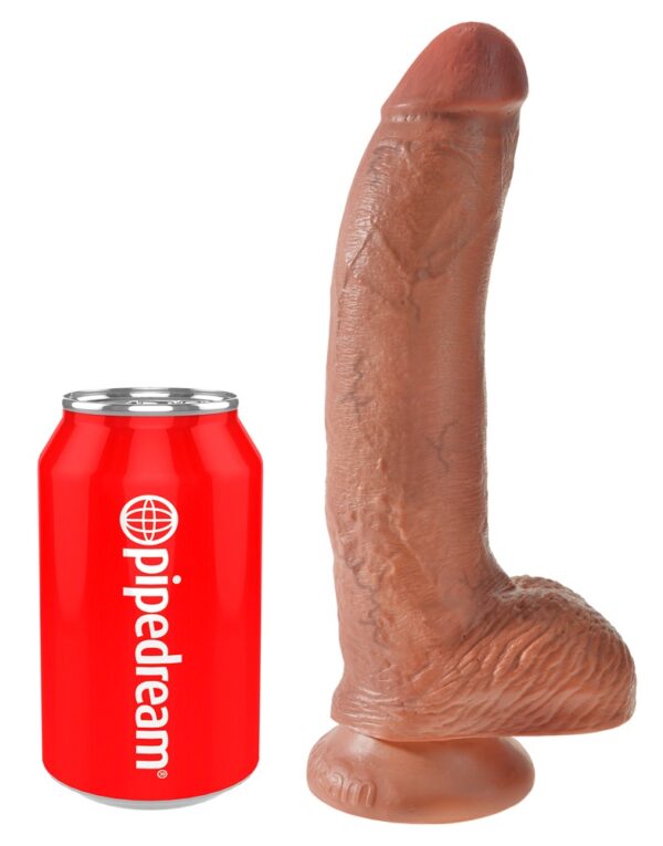 King Cock 9 Inch Balls Tan Dildo Realist cu Ventuză 22.9 cm - imagine 2