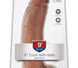 King Cock 9 Inch Balls Tan Dildo Realist cu Ventuză 22.9 cm
