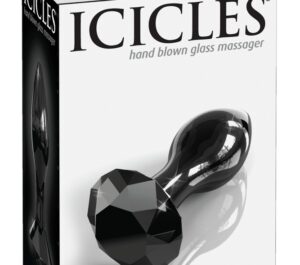 Icicles No. 78 Dop Anal Negru cu Bijuterie din Sticlă