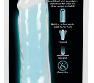 Glow in the Dark Dildo 20,5 cm din Silicon cu Ventuză