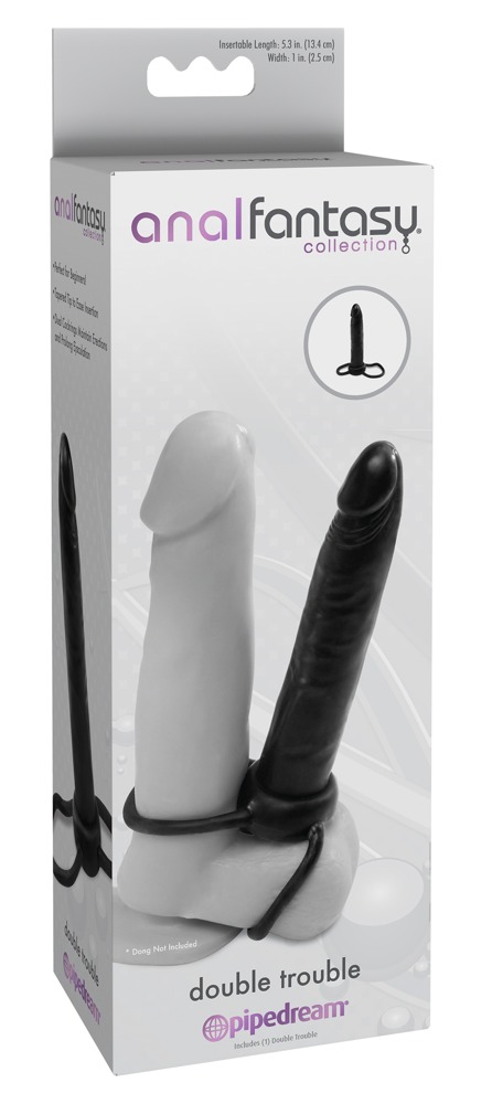 Double Trouble Inel pentru Penis și Testicule cu Dop Anal