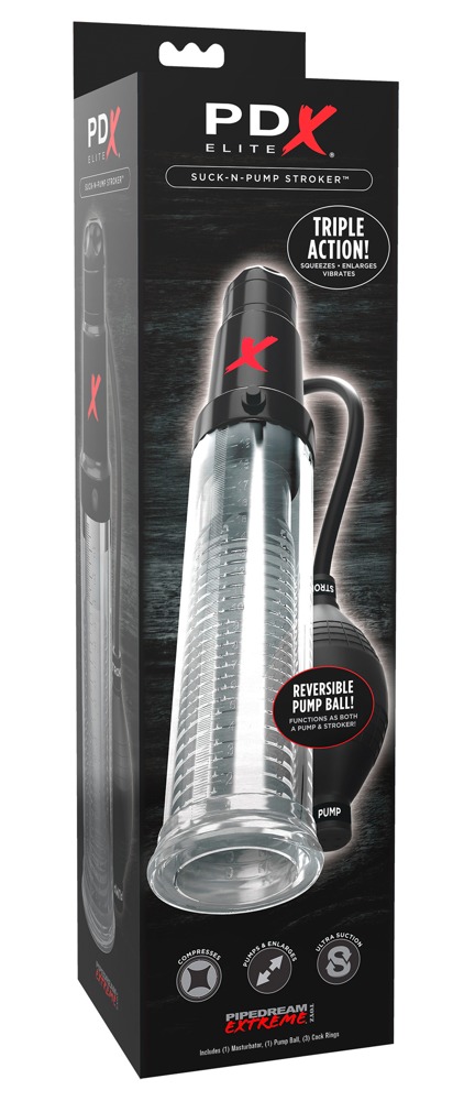 PDX Elite Suck-N-Pumpă Masturbator cu Vacuum și Vibrații