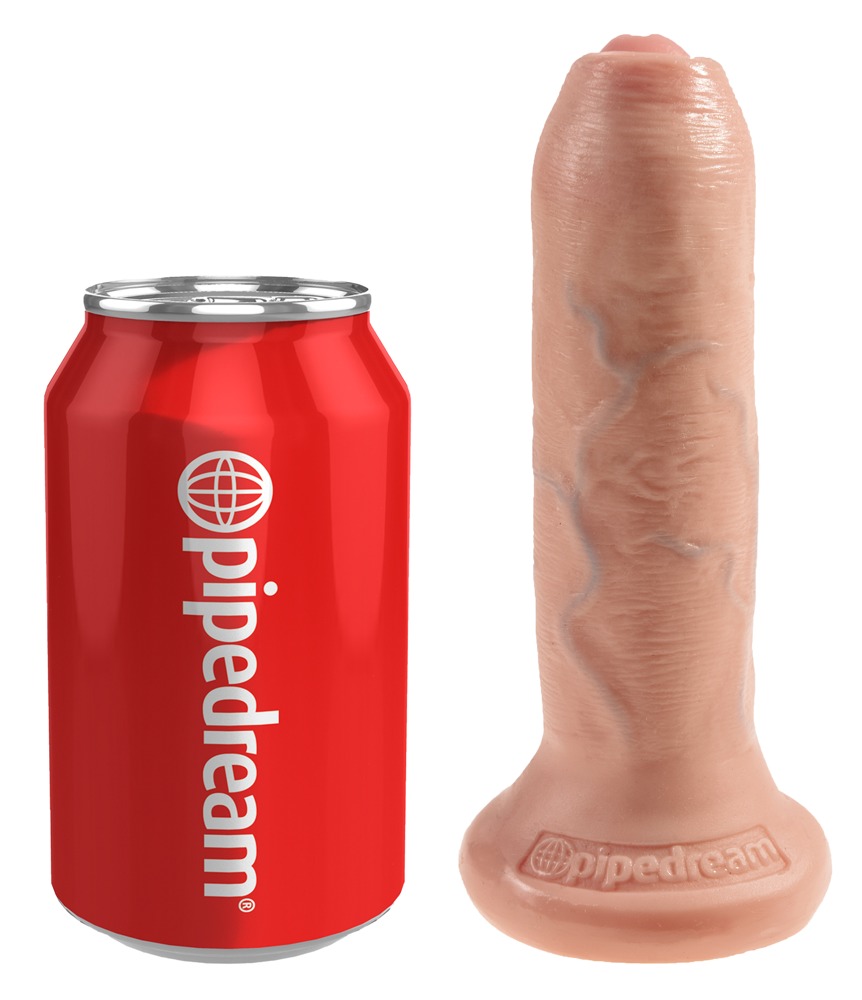 King Cock 6 Inch Uncut Flesh Dildo Realist cu Prepuț Mobil și Ventuză - imagine 2