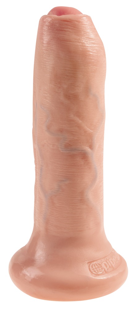 King Cock 6 Inch Uncut Flesh Dildo Realist cu Prepuț Mobil și Ventuză - imagine 3