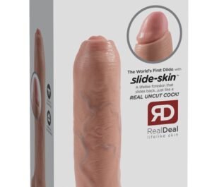 King Cock 6 Inch Uncut Flesh Dildo Realist cu Prepuț Mobil și Ventuză