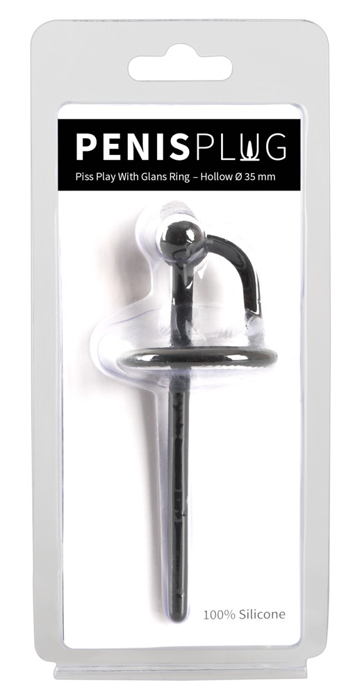 Penisplug Piss Play cu Glans Dilatator Uretral Hollow cu Inel