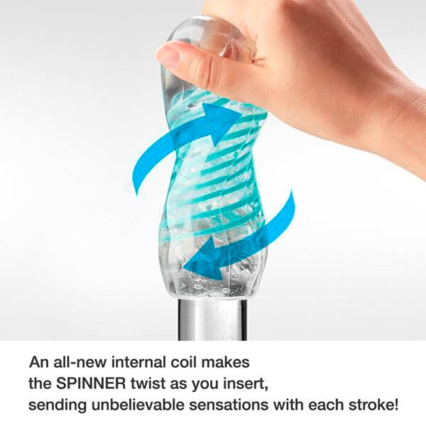 Tenga Spinner Tetra Whirly Masturbator Transparent Reutilizabil cu Lubrifiant - imagine 5