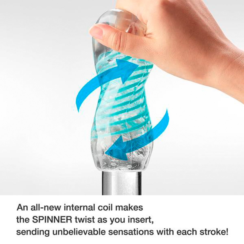 Tenga Spinner Tetra Whirly Masturbator Transparent Reutilizabil cu Lubrifiant - imagine 5