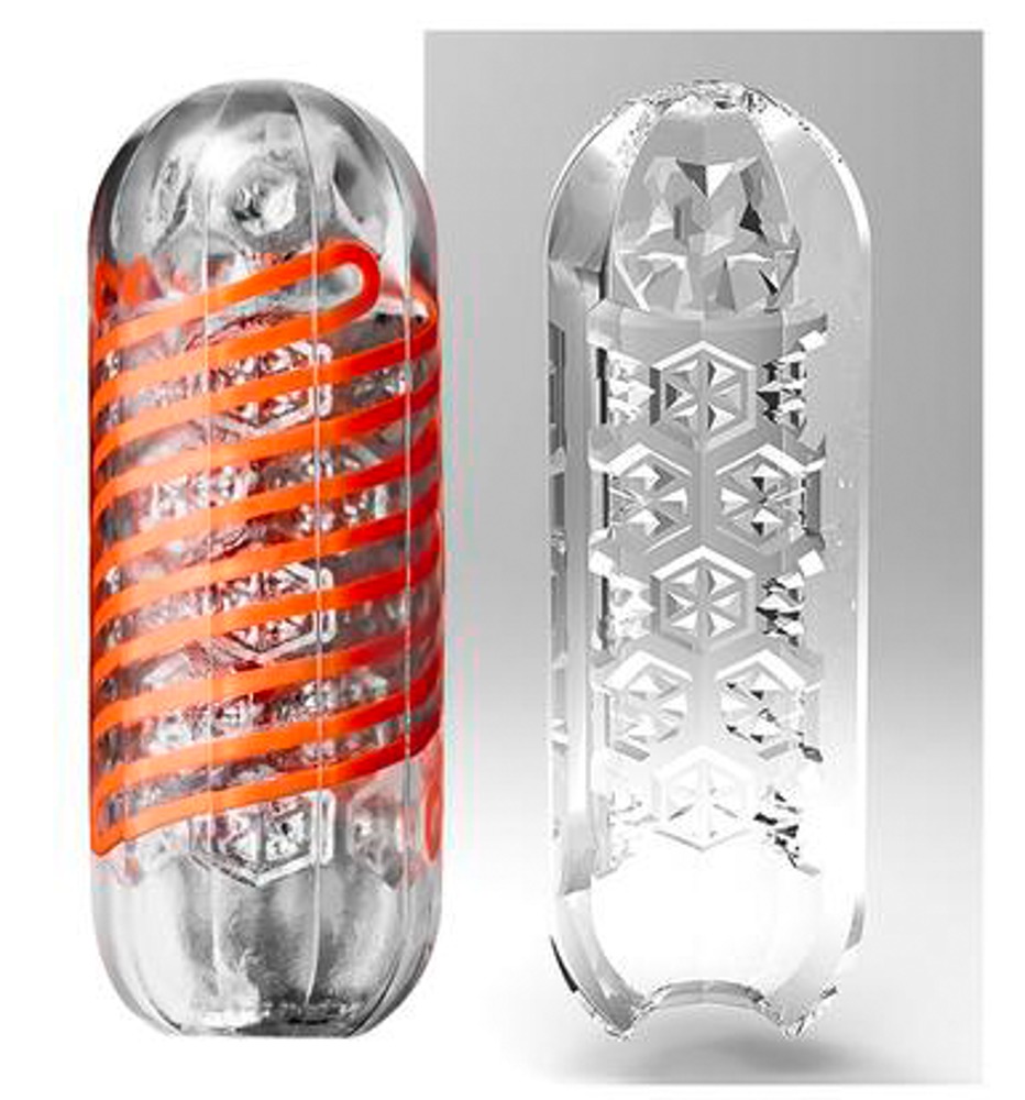 Tenga Spinner Tetra Whirly Masturbator Transparent Reutilizabil cu Lubrifiant - imagine 12