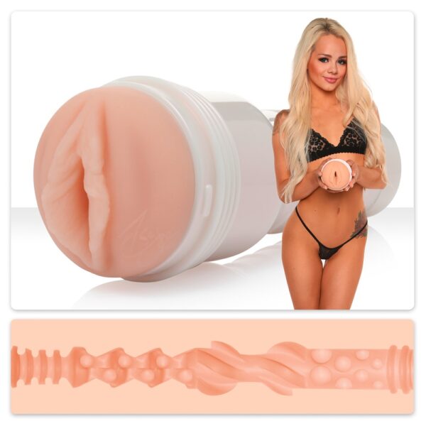 Elsa Jean Tasty Masturbator Realist cu Canal Texturat și Carcasă Tip Torță - imagine 2