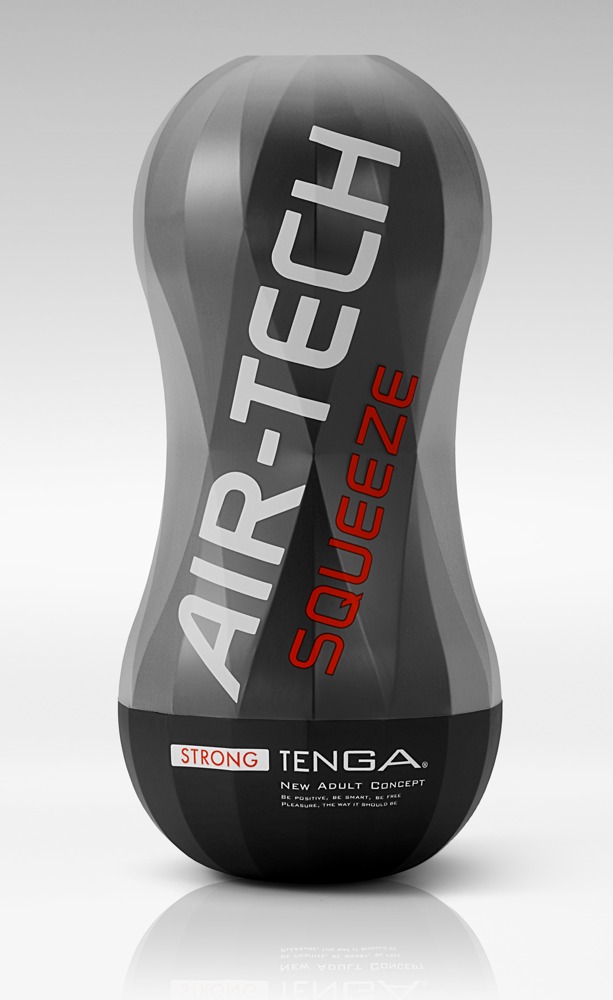 Air Tech Squeeze Strong Cup Masturbator cu Vacuum și Textură cu Nervuri