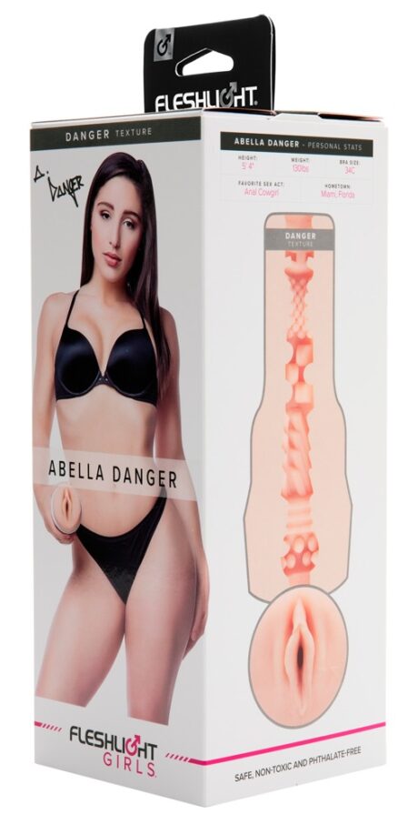 Fleshlight Abella Danger Masturbator Realist cu Manșon Superskin, Alb Perlat, 25 cm
