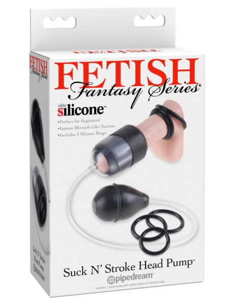 Fetish Fantasy Series Suck N' Stroke Head Pompă pentru Gland cu 3 Inele pentru Penis
