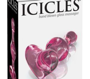 Icicles No. 75 Plug anal din sticlă pentru stimulare la cald și rece Roz