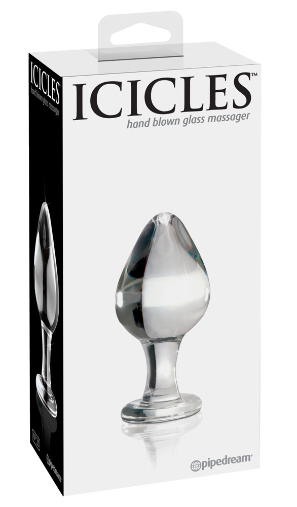Icicles No. 25 Clear Dop din Sticlă pentru Masaj cu Temperatură Caldă sau Rece