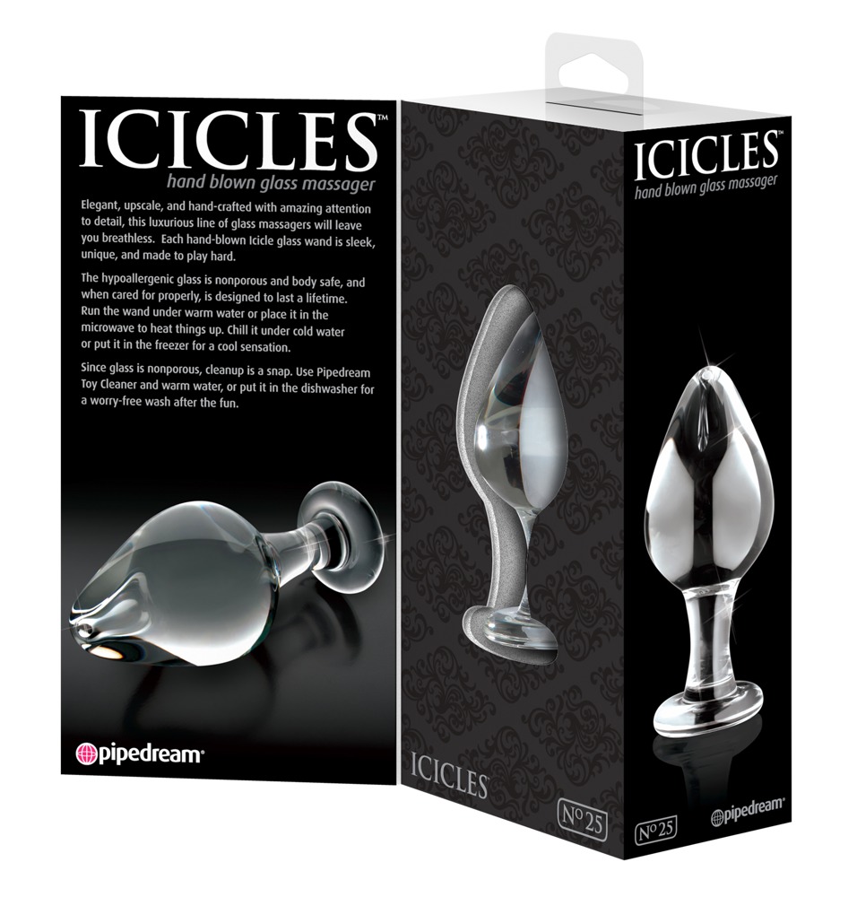 Icicles No. 25 Clear Dop din Sticlă pentru Masaj cu Temperatură Caldă sau Rece - imagine 6