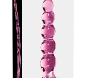 Icicles No. 43 Dildo din Sticlă pentru Stimulare Caldă și Rece, Roz, 20 cm