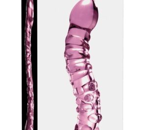 Icicles No. 55 Dildo din sticlă pentru stimulare la cald și rece Roz