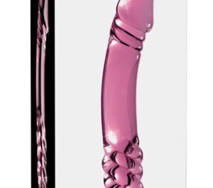 Icicles No. 57 Dildo din sticlă pentru stimulare la cald și rece Roz