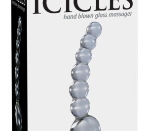 Icicles No. 66 Dildo din Sticlă pentru Stimulare la Cald și Rece, Transparent, 12 cm