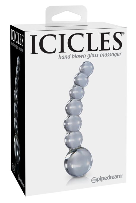 Icicles No. 66 Dildo din Sticlă pentru Stimulare la Cald și Rece, Transparent, 12 cm