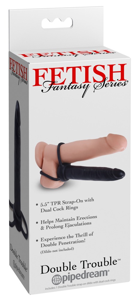 FFS Dublu Trouble Dark Inel pentru Penis și Dildo Anal Flexibil