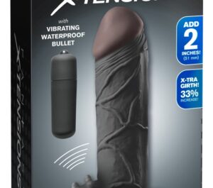 Fantasy X-Tensions Real Feel 2" Extension Manșon cu Extensie și Vibrații, Dark