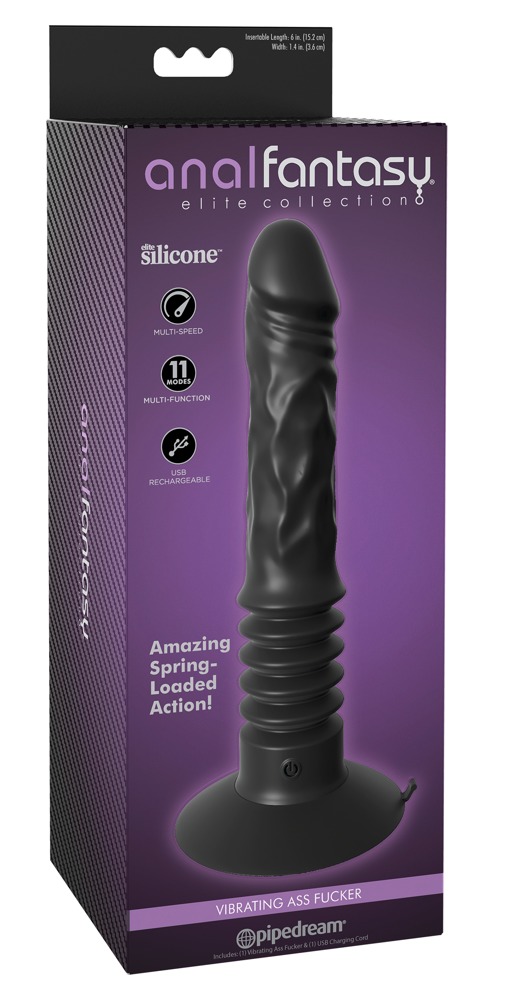 Anal Fantasy Vibrating Ass Fucker Vibrator Anal cu Thrust și Ventuză