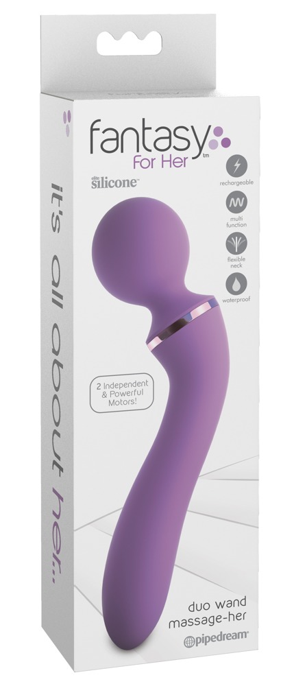 Fetish Fantasy Her Duo Wand Massage-Her Vibrator cu cap de masaj flexibil și 10 moduri