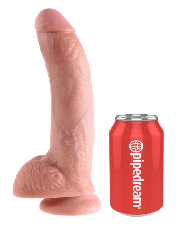 King Cock 9 Inch Balls Tan Dildo Realist cu Ventuză 22.9 cm - imagine 7