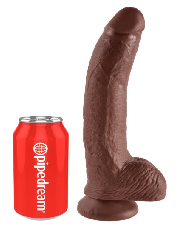King Cock 9 Inch Balls Tan Dildo Realist cu Ventuză 22.9 cm - imagine 17