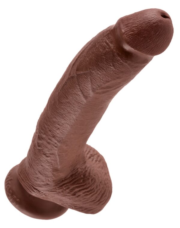 King Cock 9 Inch Balls Tan Dildo Realist cu Ventuză 22.9 cm - imagine 19