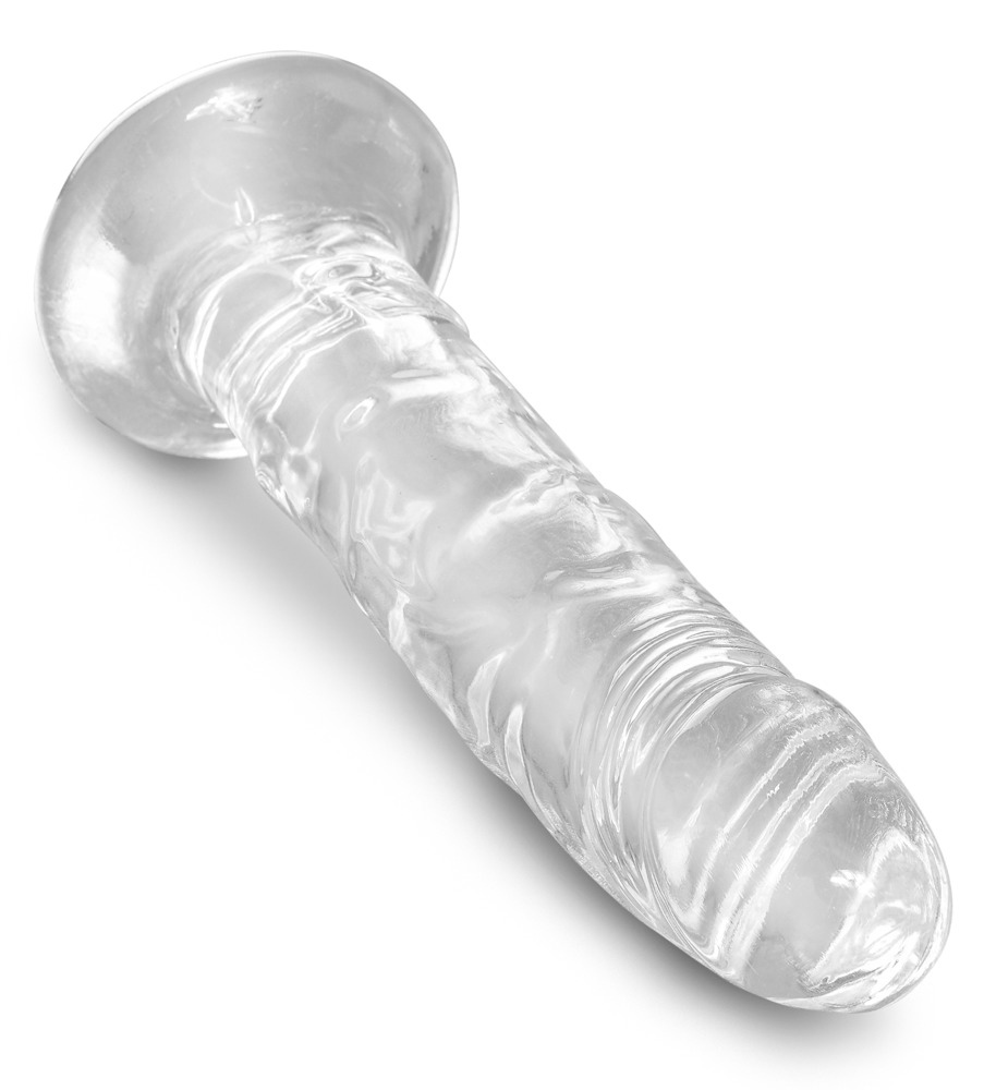 KCC Cock Clear 6 King Cock Dildo Transparent Realist cu Ventuză 17.8 cm - imagine 4