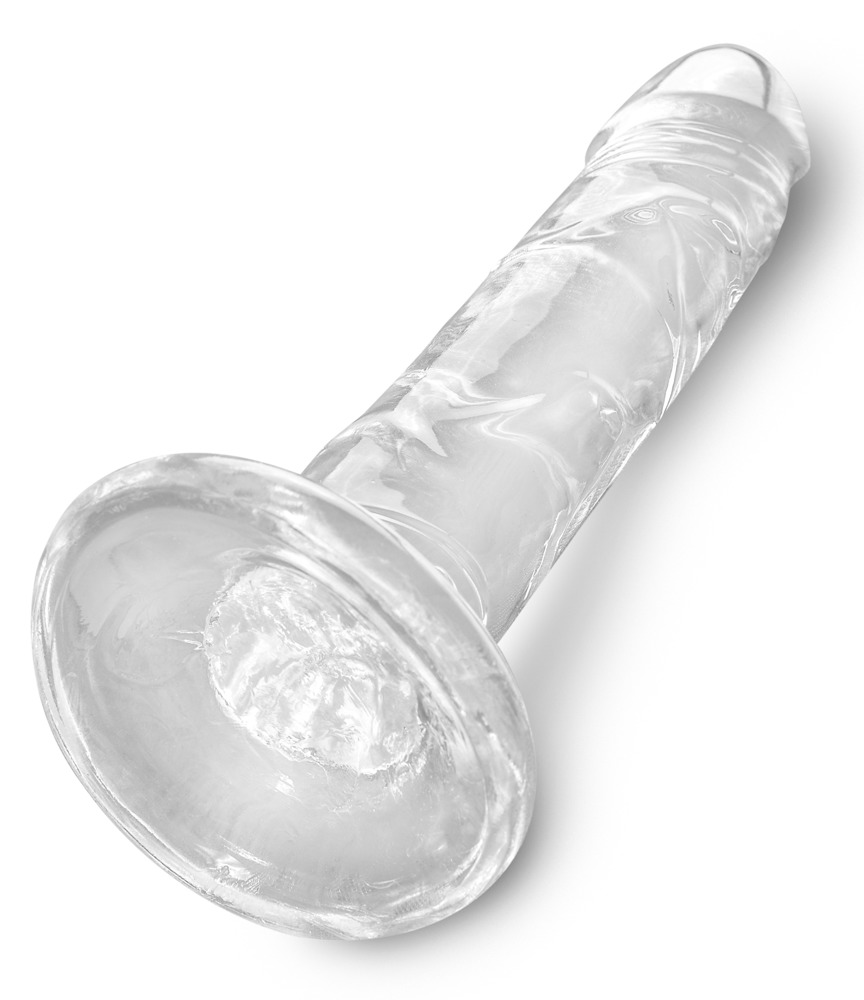 KCC Cock Clear 6 King Cock Dildo Transparent Realist cu Ventuză 17.8 cm - imagine 5