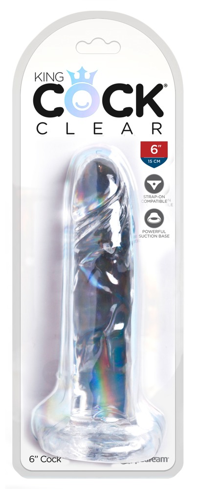 KCC Cock Clear 6 King Cock Dildo Transparent Realist cu Ventuză 17.8 cm