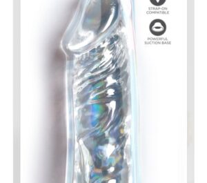 KKC 8 Cock Clear Dildo Transparent Realist cu Ventuză și TPE Flexibil