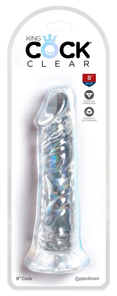 KKC 8 Cock Clear Dildo Transparent Realist cu Ventuză și TPE Flexibil